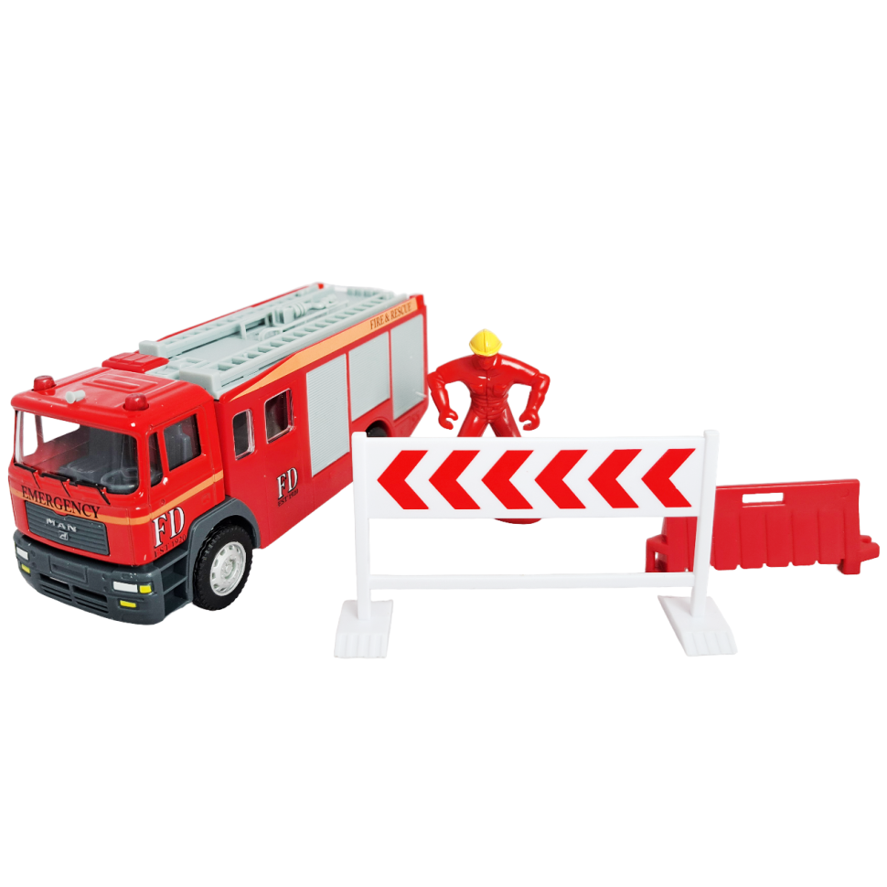 Пожарная машина с аксессуарами набор коллекционная модель масштаб 1:64