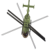 Игрушечный военный тягач с вертолётом набор в масштабе 1:64
