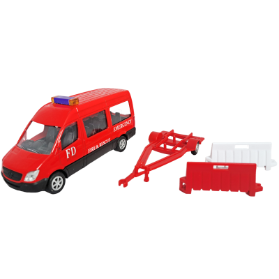 Пожарный фургон с прицепом набор коллекционная машинка масштаб 1:64