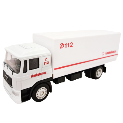 Грузовик скорой помощи MAN коллекционная машинка масштаб 1:64